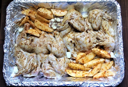 Цыплята запеченные с картошкой (на конкурс "Лето 2020")